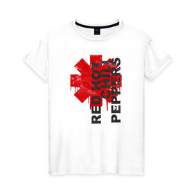 Женская футболка хлопок с принтом Red Hot Chili Peppers в Белгороде, 100% хлопок | прямой крой, круглый вырез горловины, длина до линии бедер, слегка спущенное плечо | chili | peppers | метал
