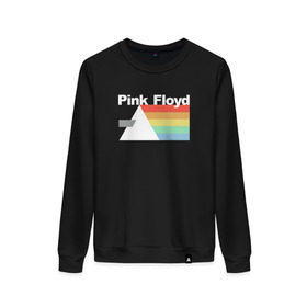 Женский свитшот хлопок с принтом Pink Floyd в Белгороде, 100% хлопок | прямой крой, круглый вырез, на манжетах и по низу широкая трикотажная резинка  | pank | rok | пинк флойд)