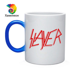 Кружка хамелеон с принтом Slayer logo в Белгороде, керамика | меняет цвет при нагревании, емкость 330 мл | alternative rock | pank | punk | rock | slayer | альтернативный рок | метал | панк | рок | слаер | тяжелая музыка | хард рок | хеви метал