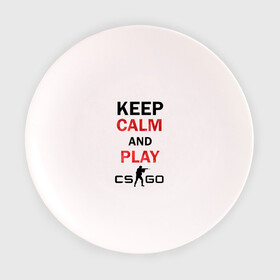 Тарелка с принтом Keep Calm and play cs:go в Белгороде, фарфор | диаметр - 210 мм
диаметр для нанесения принта - 120 мм | Тематика изображения на принте: calm | cs go | keep | го