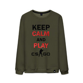 Мужской свитшот хлопок с принтом Keep Calm and play cs:go в Белгороде, 100% хлопок |  | calm | cs go | keep | го