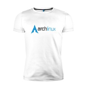 Мужская футболка премиум с принтом Arch Linux в Белгороде, 92% хлопок, 8% лайкра | приталенный силуэт, круглый вырез ворота, длина до линии бедра, короткий рукав | linux | баш | линукс | ос