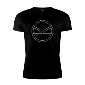 Мужская футболка премиум с принтом Kingsman logo в Белгороде, 92% хлопок, 8% лайкра | приталенный силуэт, круглый вырез ворота, длина до линии бедра, короткий рукав | kingsman | kingsman лого белое.king | logo | man | кингсмэн