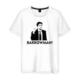 Мужская футболка хлопок с принтом Doctor who: Barrowman! в Белгороде, 100% хлопок | прямой крой, круглый вырез горловины, длина до линии бедер, слегка спущенное плечо. | Тематика изображения на принте: doctor who: barrowman доктор кто десятый тен