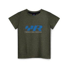 Детская футболка хлопок с принтом VW Racing Russia в Белгороде, 100% хлопок | круглый вырез горловины, полуприлегающий силуэт, длина до линии бедер | r line | russia | volkswagen | vw | vw racing russiaracing
