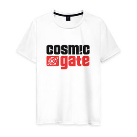 Мужская футболка хлопок с принтом Cosmic Gate в Белгороде, 100% хлопок | прямой крой, круглый вырез горловины, длина до линии бедер, слегка спущенное плечо. | Тематика изображения на принте: cosmic gate | dj | house | trance