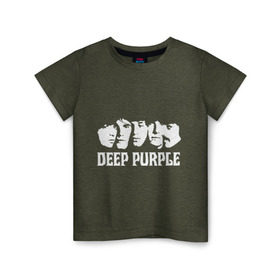 Детская футболка хлопок с принтом Deep Purple в Белгороде, 100% хлопок | круглый вырез горловины, полуприлегающий силуэт, длина до линии бедер | deep | deep purple | metal | purple | rock | trash metal | дип перпл | метал | металл | рок