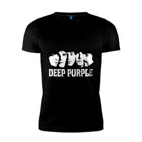 Мужская футболка премиум с принтом Deep Purple в Белгороде, 92% хлопок, 8% лайкра | приталенный силуэт, круглый вырез ворота, длина до линии бедра, короткий рукав | deep | deep purple | metal | purple | rock | trash metal | дип перпл | метал | металл | рок