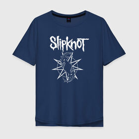 Мужская футболка хлопок Oversize с принтом Slipknot в Белгороде, 100% хлопок | свободный крой, круглый ворот, “спинка” длиннее передней части | metal | punk | slipknot | метал | панк рок | слипнот