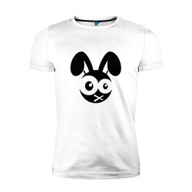Мужская футболка премиум с принтом Зомби заяц в Белгороде, 92% хлопок, 8% лайкра | приталенный силуэт, круглый вырез ворота, длина до линии бедра, короткий рукав | Тематика изображения на принте: заяц | кролик