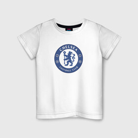 Детская футболка хлопок с принтом Chelsea FC в Белгороде, 100% хлопок | круглый вырез горловины, полуприлегающий силуэт, длина до линии бедер | 