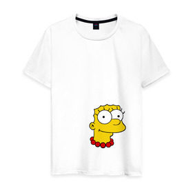 Мужская футболка хлопок с принтом Marge Simpson в Белгороде, 100% хлопок | прямой крой, круглый вырез горловины, длина до линии бедер, слегка спущенное плечо. | 
