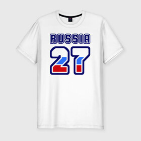 Мужская футболка премиум с принтом Russia - 27 (Хабаровский край) в Белгороде, 92% хлопок, 8% лайкра | приталенный силуэт, круглый вырез ворота, длина до линии бедра, короткий рукав | 