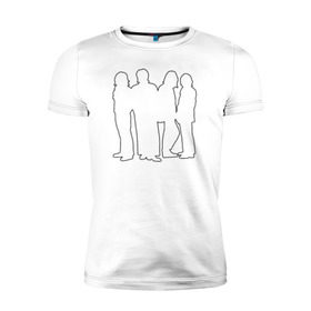 Мужская футболка премиум с принтом The Beatles в Белгороде, 92% хлопок, 8% лайкра | приталенный силуэт, круглый вырез ворота, длина до линии бедра, короткий рукав | the beatles битлз джон леннон пол маккарти би