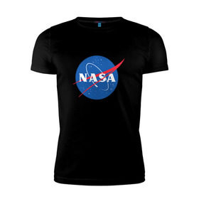 Мужская футболка премиум с принтом NASA в Белгороде, 92% хлопок, 8% лайкра | приталенный силуэт, круглый вырез ворота, длина до линии бедра, короткий рукав | nasa