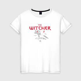 Женская футболка хлопок с принтом The Witcher 3 в Белгороде, 100% хлопок | прямой крой, круглый вырез горловины, длина до линии бедер, слегка спущенное плечо | the witcher | the witcher 3 | компьютерные игры
