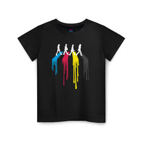 Детская футболка хлопок с принтом Abbey road в Белгороде, 100% хлопок | круглый вырез горловины, полуприлегающий силуэт, длина до линии бедер | abbey road the beatles битлы битлз