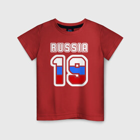 Детская футболка хлопок с принтом Russia - 19 (Респ. Хакасия) в Белгороде, 100% хлопок | круглый вырез горловины, полуприлегающий силуэт, длина до линии бедер | 
