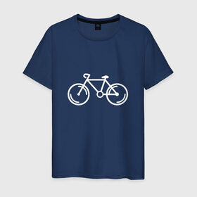 Мужская футболка хлопок с принтом Велосипедист в Белгороде, 100% хлопок | прямой крой, круглый вырез горловины, длина до линии бедер, слегка спущенное плечо. | велосипед | лето