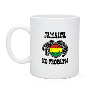 Кружка с принтом Jamaica в Белгороде, керамика | объем — 330 мл, диаметр — 80 мм. Принт наносится на бока кружки, можно сделать два разных изображения | bob marley | jamaica | no problem | reggae | растаман | регги