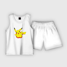 Детская пижама с шортами хлопок с принтом Пикачу в Белгороде,  |  | pikachu | pokemon | пика | покемон