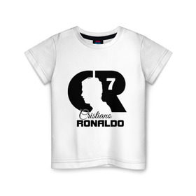 Детская футболка хлопок с принтом Ronaldo в Белгороде, 100% хлопок | круглый вырез горловины, полуприлегающий силуэт, длина до линии бедер | cristiano | real madrid | ronaldo | кристиано роналдо | криштиану | криштиану роналду | реал мадрид | роналду | рональдо | спорт | футбол