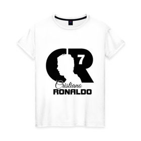 Женская футболка хлопок с принтом Ronaldo в Белгороде, 100% хлопок | прямой крой, круглый вырез горловины, длина до линии бедер, слегка спущенное плечо | cristiano | real madrid | ronaldo | кристиано роналдо | криштиану | криштиану роналду | реал мадрид | роналду | рональдо | спорт | футбол