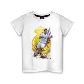 Детская футболка хлопок с принтом Ronaldo в Белгороде, 100% хлопок | круглый вырез горловины, полуприлегающий силуэт, длина до линии бедер | cristiano | real madrid | ronaldo | кристиано роналдо | реал мадрид | рональдо | спорт | футбол