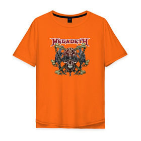 Мужская футболка хлопок Oversize с принтом Megadeth в Белгороде, 100% хлопок | свободный крой, круглый ворот, “спинка” длиннее передней части | 