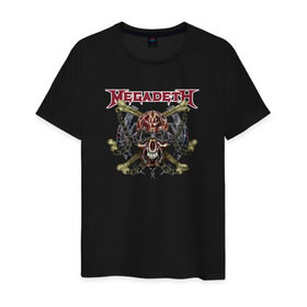 Мужская футболка хлопок с принтом Megadeth в Белгороде, 100% хлопок | прямой крой, круглый вырез горловины, длина до линии бедер, слегка спущенное плечо. | Тематика изображения на принте: 