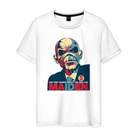 Мужская футболка хлопок с принтом Iron Maiden в Белгороде, 100% хлопок | прямой крой, круглый вырез горловины, длина до линии бедер, слегка спущенное плечо. | зомби