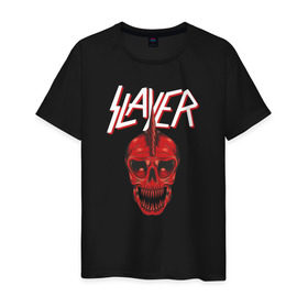 Мужская футболка хлопок с принтом Slayer в Белгороде, 100% хлопок | прямой крой, круглый вырез горловины, длина до линии бедер, слегка спущенное плечо. | 