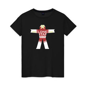 Женская футболка хлопок с принтом Lone star, True detective в Белгороде, 100% хлопок | прямой крой, круглый вырез горловины, длина до линии бедер, слегка спущенное плечо | настоящий детектив