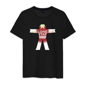 Мужская футболка хлопок с принтом Lone star, True detective в Белгороде, 100% хлопок | прямой крой, круглый вырез горловины, длина до линии бедер, слегка спущенное плечо. | Тематика изображения на принте: настоящий детектив