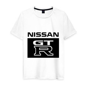 Мужская футболка хлопок с принтом Nissan gtr в Белгороде, 100% хлопок | прямой крой, круглый вырез горловины, длина до линии бедер, слегка спущенное плечо. | gtr | nissan | авто | гтр | нисан