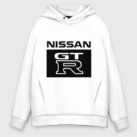 Мужское худи Oversize хлопок с принтом Nissan gtr в Белгороде, френч-терри — 70% хлопок, 30% полиэстер. Мягкий теплый начес внутри —100% хлопок | боковые карманы, эластичные манжеты и нижняя кромка, капюшон на магнитной кнопке | gtr | nissan | авто | гтр | нисан