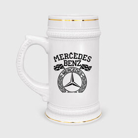 Кружка пивная с принтом Mercedes Benz в Белгороде,  керамика (Материал выдерживает высокую температуру, стоит избегать резкого перепада температур) |  объем 630 мл | benz | merсedes | авто | бенз | мерседес