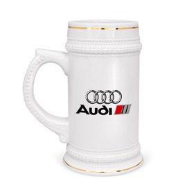Кружка пивная с принтом Audi в Белгороде,  керамика (Материал выдерживает высокую температуру, стоит избегать резкого перепада температур) |  объем 630 мл | Тематика изображения на принте: audi | авто | ауди | логотип