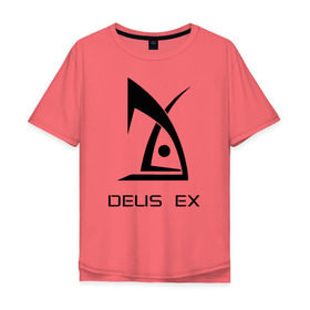 Мужская футболка хлопок Oversize с принтом Deus Ex в Белгороде, 100% хлопок | свободный крой, круглый ворот, “спинка” длиннее передней части | deus ex дэус деус экс