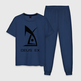 Мужская пижама хлопок с принтом Deus Ex в Белгороде, 100% хлопок | брюки и футболка прямого кроя, без карманов, на брюках мягкая резинка на поясе и по низу штанин
 | deus ex дэус деус экс