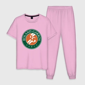 Мужская пижама хлопок с принтом Roland Garros в Белгороде, 100% хлопок | брюки и футболка прямого кроя, без карманов, на брюках мягкая резинка на поясе и по низу штанин
 | paristennis | roland garros
