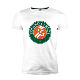 Мужская футболка премиум с принтом Roland Garros в Белгороде, 92% хлопок, 8% лайкра | приталенный силуэт, круглый вырез ворота, длина до линии бедра, короткий рукав | paristennis | roland garros