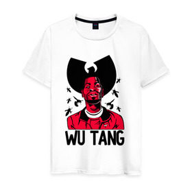 Мужская футболка хлопок с принтом Wu tang clan в Белгороде, 100% хлопок | прямой крой, круглый вырез горловины, длина до линии бедер, слегка спущенное плечо. | clan | hip hop | rza | wu tang | wutang | ву танг | вутанг | рэп