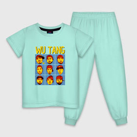 Детская пижама хлопок с принтом Wu tang clan в Белгороде, 100% хлопок |  брюки и футболка прямого кроя, без карманов, на брюках мягкая резинка на поясе и по низу штанин
 | clan | hip hop | rza | wu tang | wutang | ву танг | вутанг | рэп