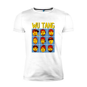 Мужская футболка премиум с принтом Wu tang clan в Белгороде, 92% хлопок, 8% лайкра | приталенный силуэт, круглый вырез ворота, длина до линии бедра, короткий рукав | clan | hip hop | rza | wu tang | wutang | ву танг | вутанг | рэп