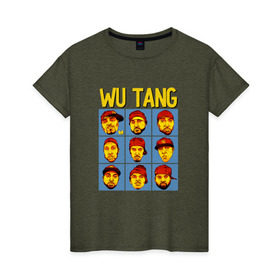 Женская футболка хлопок с принтом Wu tang clan в Белгороде, 100% хлопок | прямой крой, круглый вырез горловины, длина до линии бедер, слегка спущенное плечо | clan | hip hop | rza | wu tang | wutang | ву танг | вутанг | рэп