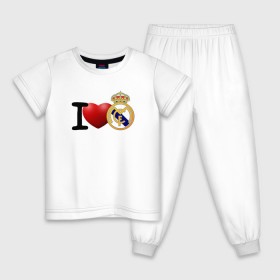 Детская пижама хлопок с принтом Love Real Madrid в Белгороде, 100% хлопок |  брюки и футболка прямого кроя, без карманов, на брюках мягкая резинка на поясе и по низу штанин
 | love | real madrid | реал мадрид | спорт | футбол