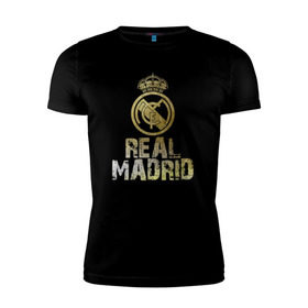 Мужская футболка премиум с принтом Real Madrid в Белгороде, 92% хлопок, 8% лайкра | приталенный силуэт, круглый вырез ворота, длина до линии бедра, короткий рукав | Тематика изображения на принте: real madrid | реал мадрид | спорт | футбол