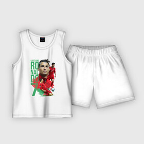 Детская пижама с шортами хлопок с принтом Ronaldo в Белгороде,  |  | Тематика изображения на принте: роналдо