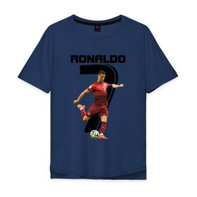 Мужская футболка хлопок Oversize с принтом Ronaldo в Белгороде, 100% хлопок | свободный крой, круглый ворот, “спинка” длиннее передней части | роналдо